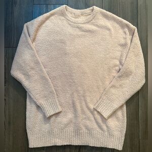 UGG Cozy Fleece Crewneck Sweater XS Blush Pink Recycled Polyester EUC